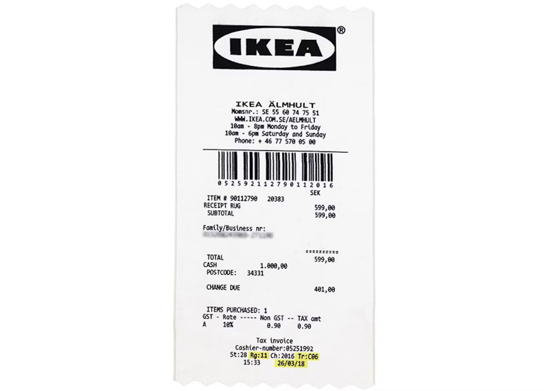 Virgil Abloh Ikea MARKERAD Reciept Rug