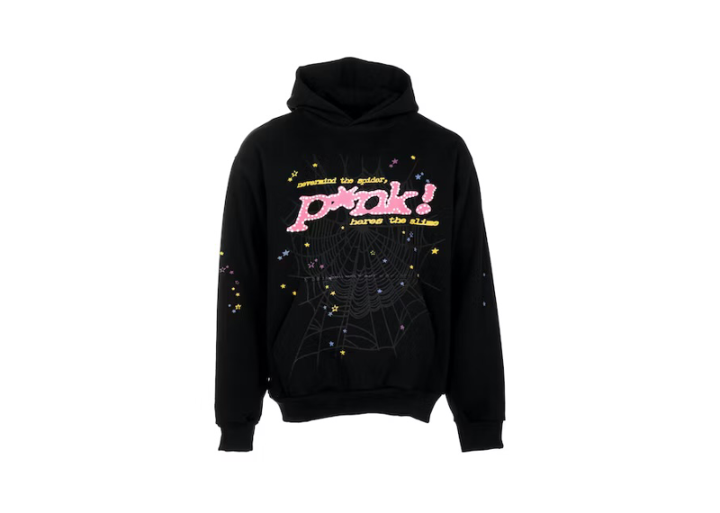 Spider Pink Hoodie Black