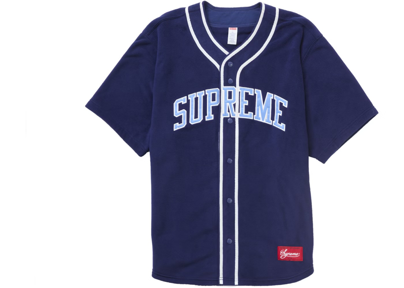 Supreme Polartec Baseball Jersey Blue