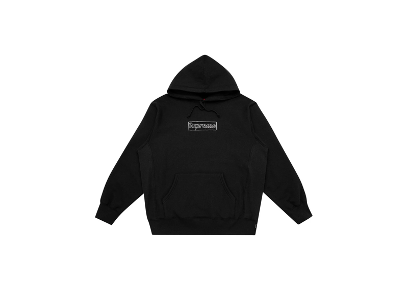 Supreme Kaws Chalk Logo Hooded Sweatshirt Black