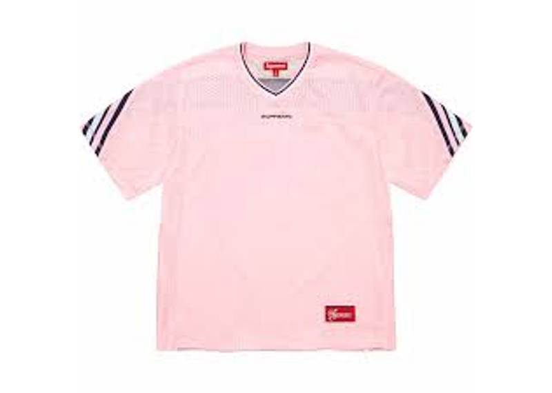 Supreme Rib Logo Football Top Pink