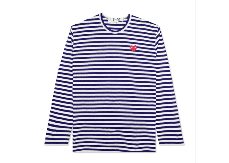 CDG Play Blue-Striped Shirt