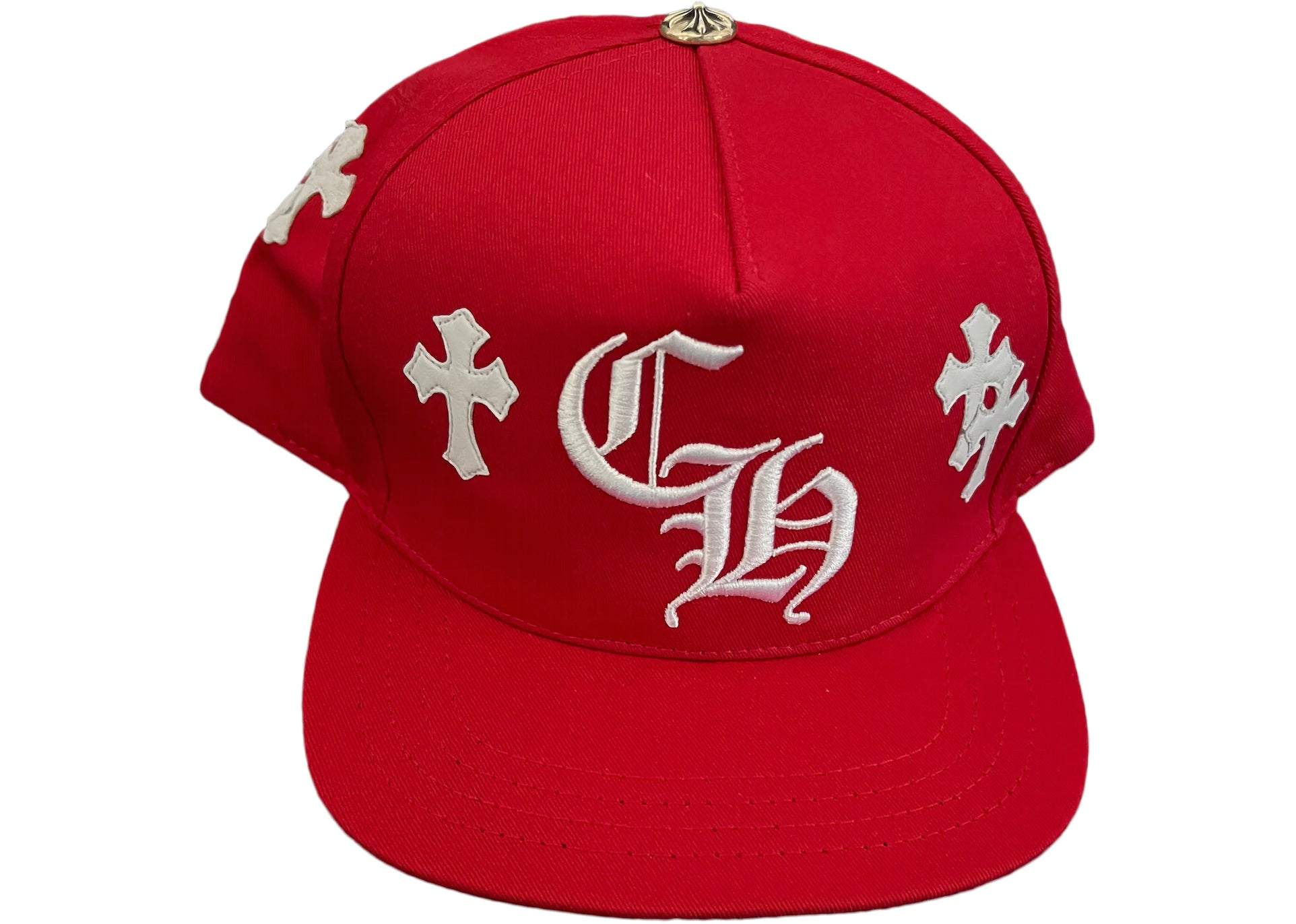Chrome Hearts Cross Patch Baseball Hat Red